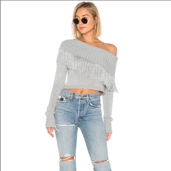 Lovers friends capulet fringe off shoulder sweater - Picture 3 of 13
